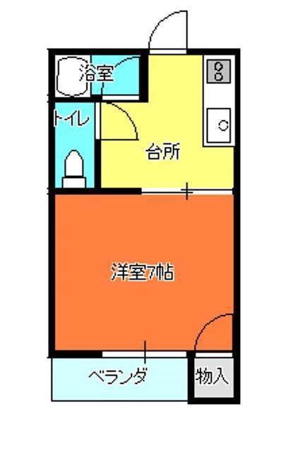 ハイツ96(1K/2階)の間取り写真