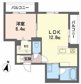 ハイネスト霞町(1LDK/2階)の間取り写真