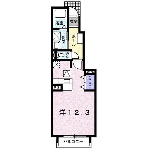 ビレッジ ハイマウンテン C(ワンルーム/1階)の間取り写真