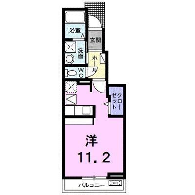 ルーベル 立花 I(ワンルーム/1階)の間取り写真