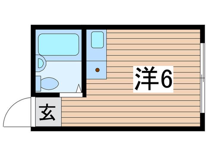 パレス中川(ワンルーム/2階)の間取り写真