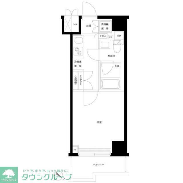 ルーブル川崎貝塚弐番館(1K/6階)の間取り写真