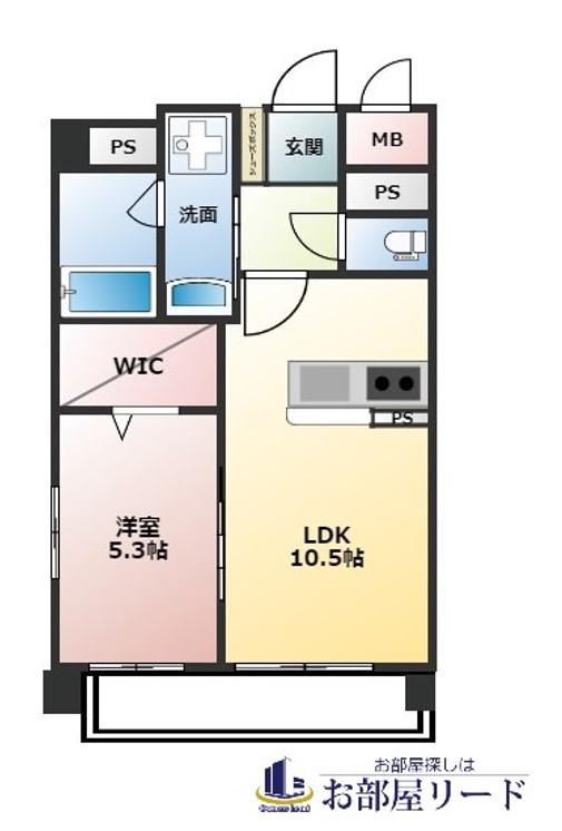 ソフィア21新合川(1LDK/2階)の間取り写真