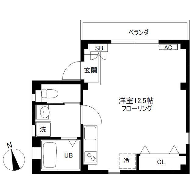 ハイム芙蓉(ワンルーム/3階)の間取り写真