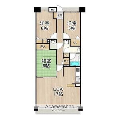 ソルプラーサ堺(3LDK/13階)の間取り写真