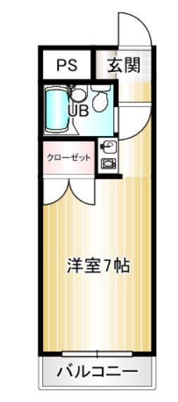 メゾンT(ワンルーム/2階)の間取り写真