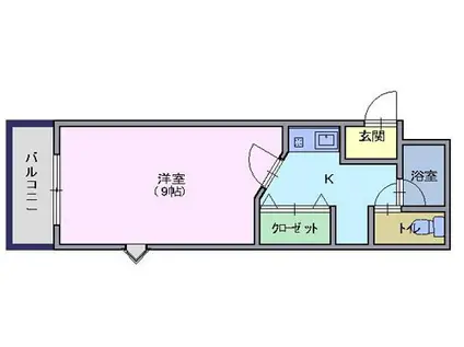 ハイツパルル(1K/3階)の間取り写真