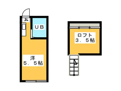 パンシオン新川崎NO.1(ワンルーム/2階)の間取り写真