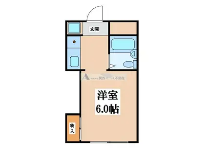 ハースサイド中垣内(ワンルーム/2階)の間取り写真