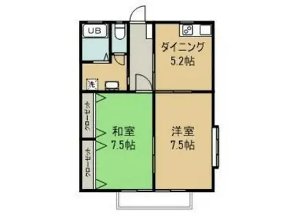 プレステージ II(2K/2階)の間取り写真