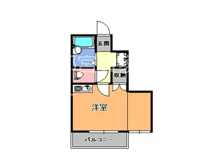 サンライズマンション(ワンルーム/2階)の間取り写真