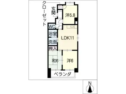 プルミエXI(3LDK/1階)の間取り写真