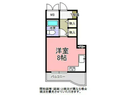 桜川アパートメント(ワンルーム/4階)の間取り写真