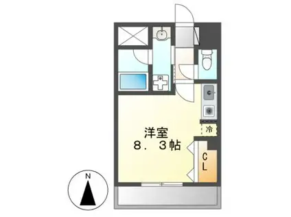 プリミエール太閤(ワンルーム/4階)の間取り写真