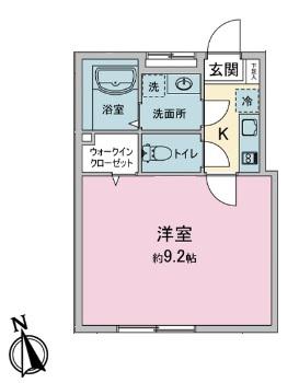 プライムステージ草加(1K/2階)の間取り写真