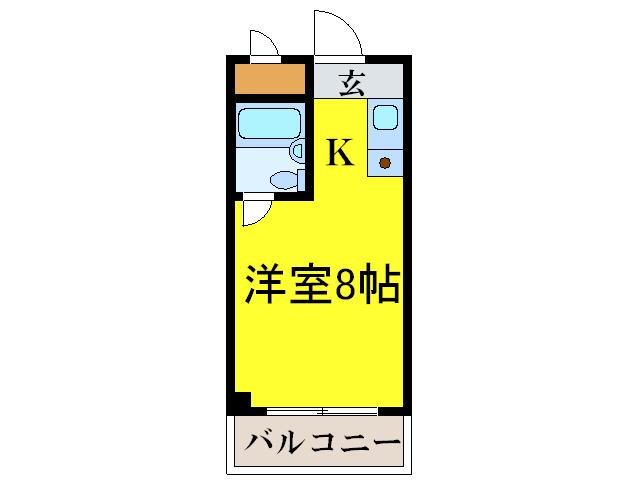 三国ヶ丘レジデンス(ワンルーム/3階)の間取り写真