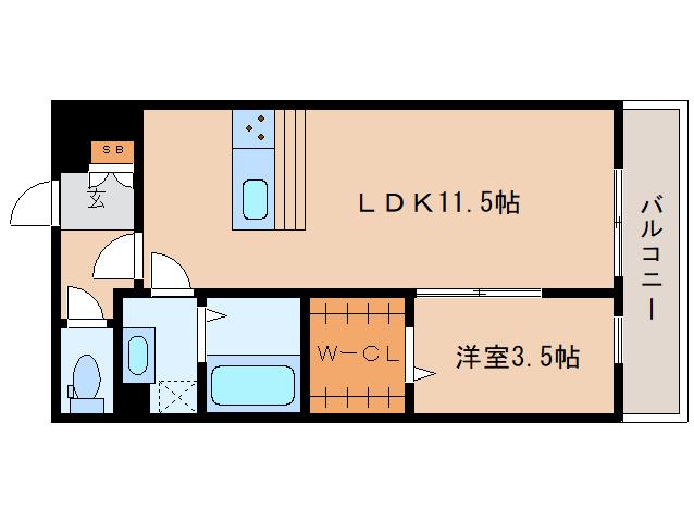 リブリ・ふたかみ(1LDK/2階)の間取り写真