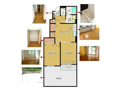 チェリーハウス(2DK/1階)の間取り写真