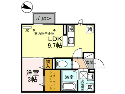 シェレトワレ上冨居(1LDK/1階)の間取り写真