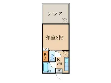 ハイツヤマモト(1K/1階)の間取り写真