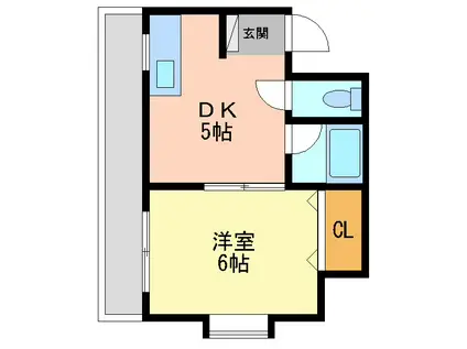 塚本TKDハウス(1DK/3階)の間取り写真
