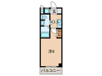 マンション赤坂(1K/3階)の間取り写真