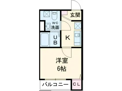 アンフィニ・コート黒川(1K/2階)の間取り写真