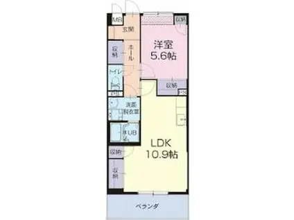 サンモール21I(1LDK/1階)の間取り写真