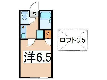 ベルグローブ善光寺(1K/1階)の間取り写真