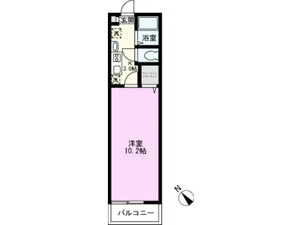 カーサグレーシア松戸(1K/1階)の間取り写真