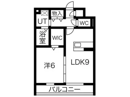 ソレイユ硯(1LDK/1階)の間取り写真