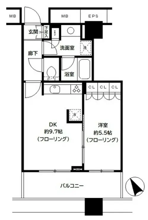 アウルタワー 9階階 間取り