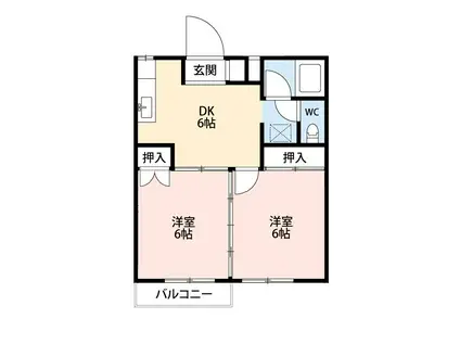 エルハイツイッセー(2DK/2階)の間取り写真