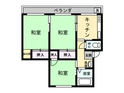 みなもとコーポ(3K/3階)の間取り写真