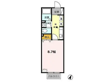 アドニスエステート(1K/2階)の間取り写真