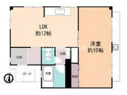 マンショントーア(1LDK/2階)の間取り写真