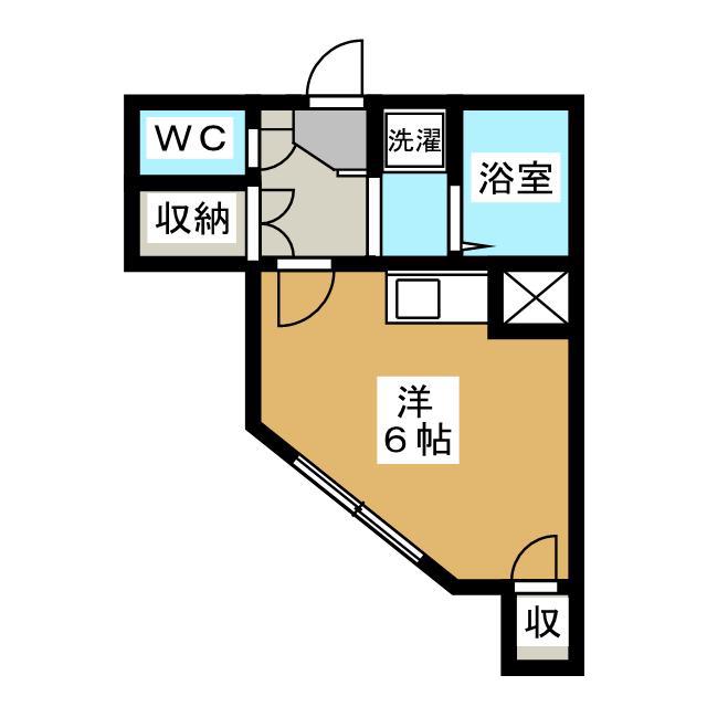 川島ハイツ(ワンルーム/1階)の間取り写真