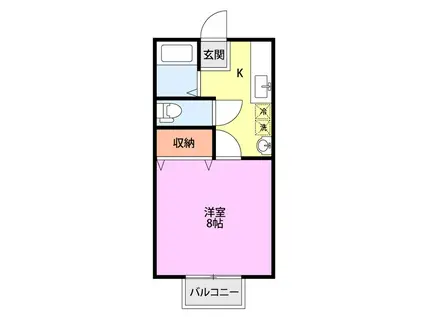 コモンズ古津駅前(1K/1階)の間取り写真