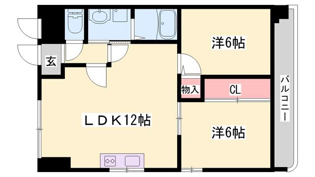 ロイヤルコーポ野田(3DK/10階)の間取り写真