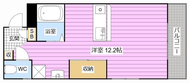 サンライフ鴨江(ワンルーム/1階)の間取り写真