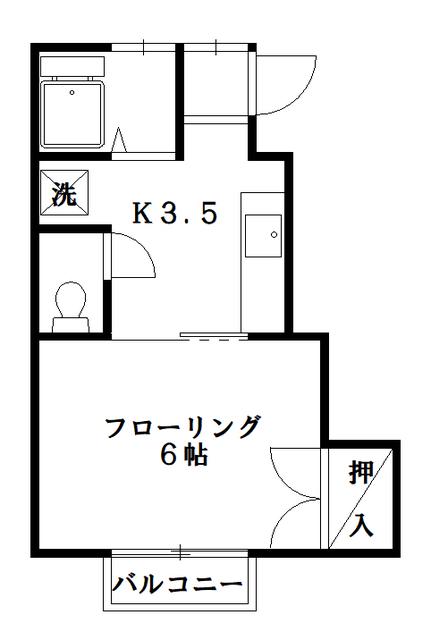 第三コーポ美徳(1K/2階)の間取り写真