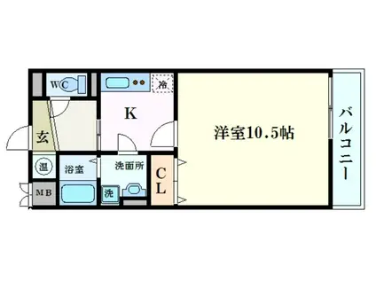 レジェンド南条(1K/1階)の間取り写真