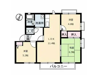 グリシーヌ(3LDK/1階)の間取り写真