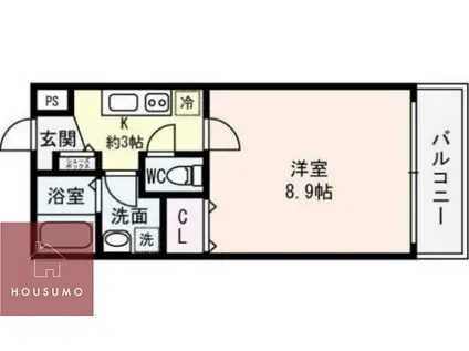 パインウインド千里山(1K/1階)の間取り写真