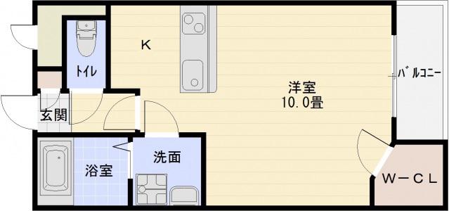 レオネクストウイング 片山(ワンルーム/1階)の間取り写真