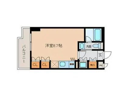 グランルージュ栄II(ワンルーム/2階)の間取り写真