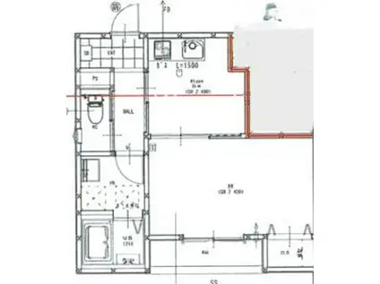 SENSE三木本町(1DK/1階)の間取り写真