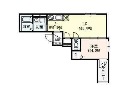 CASA花園(1LDK/1階)の間取り写真