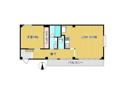 SENTEUR(1LDK/2階)の間取り写真