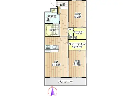 LUSORA OSATO(2LDK/2階)の間取り写真